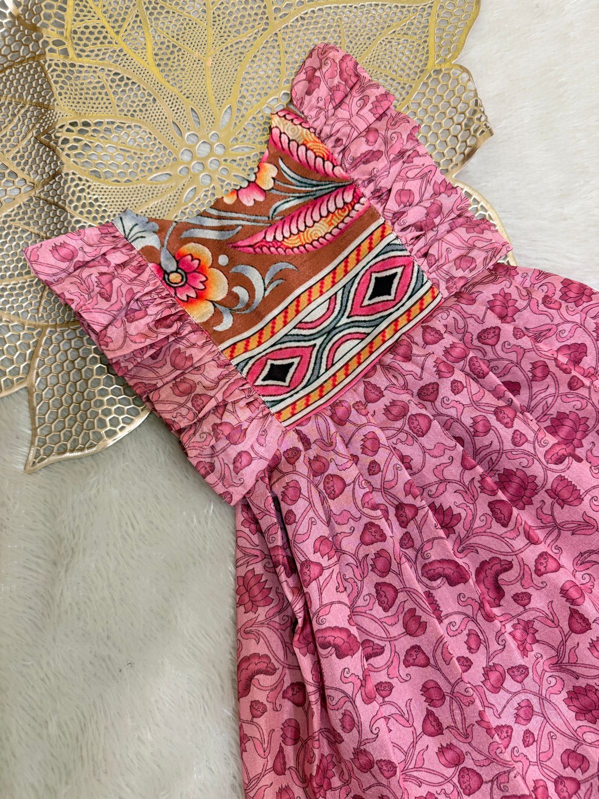 SUNBLUSH NEWBORN-FS040- PINK  FROCK