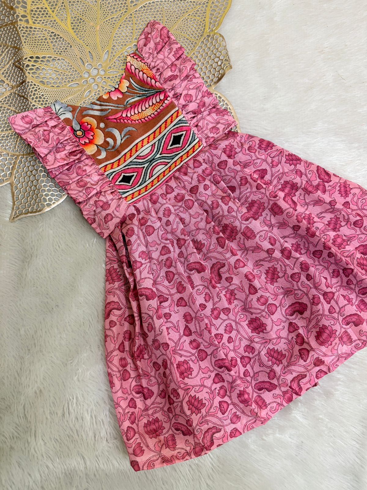 SUNBLUSH NEWBORN-FS040- PINK  FROCK