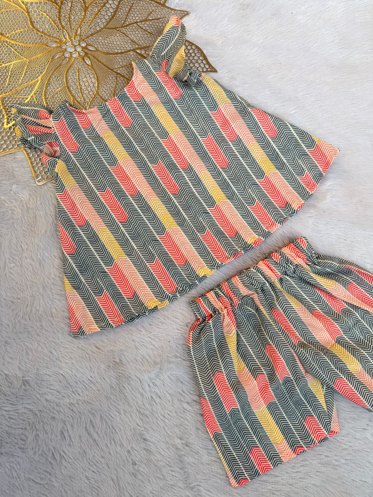 Twinkle - M202- MULTICOLOR ZIGZAG COORD SET