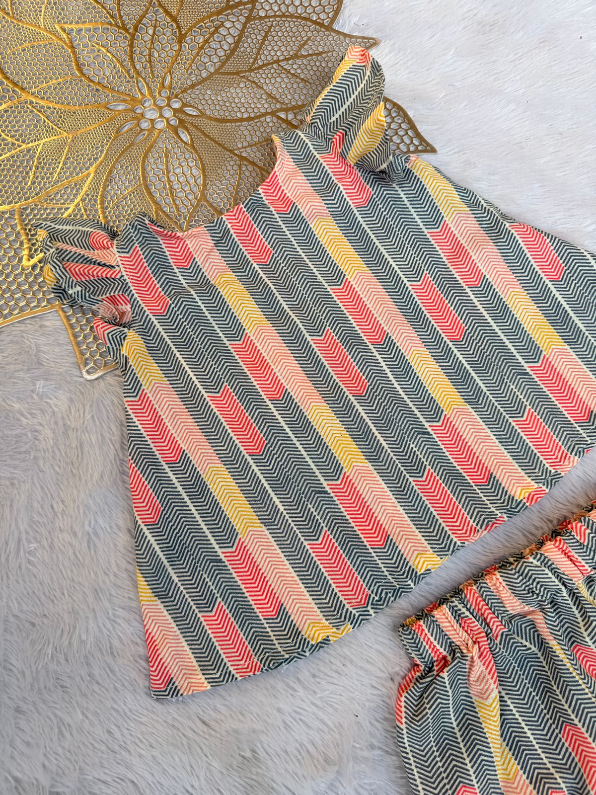 Twinkle - M202- MULTICOLOR ZIGZAG COORD SET