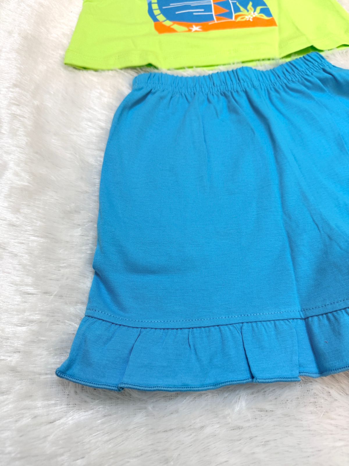 HAPPY LITTLES-HL011 - GREEN BLUE SHORT SET