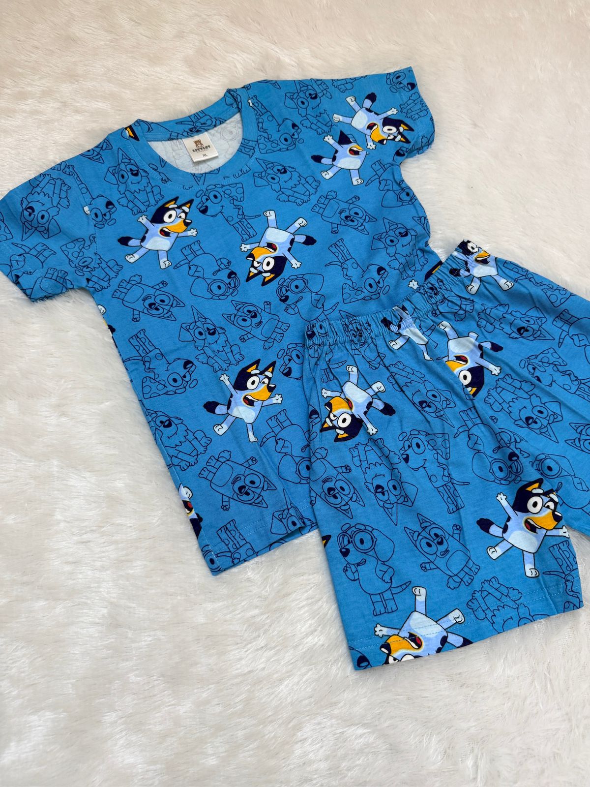 HAPPY LITTLES-HL023 -BLUE SHORTS SET