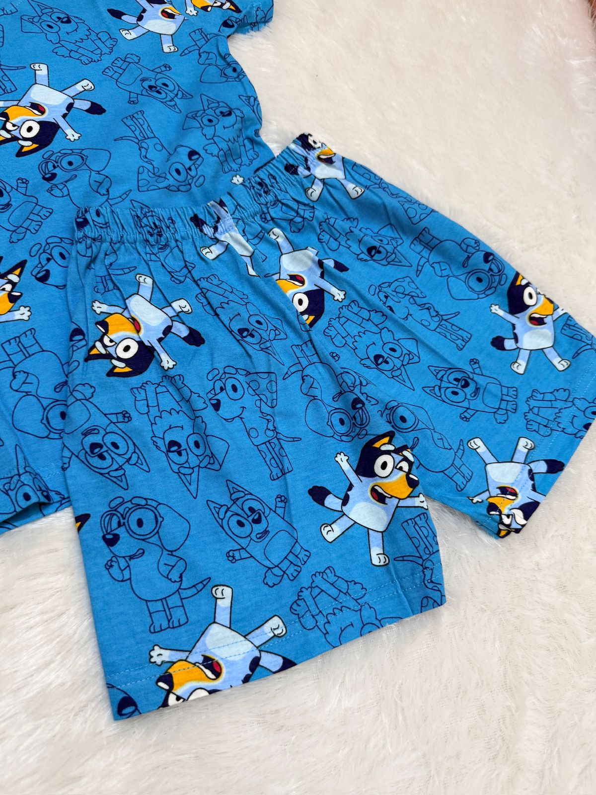 HAPPY LITTLES-HL023 -BLUE SHORTS SET