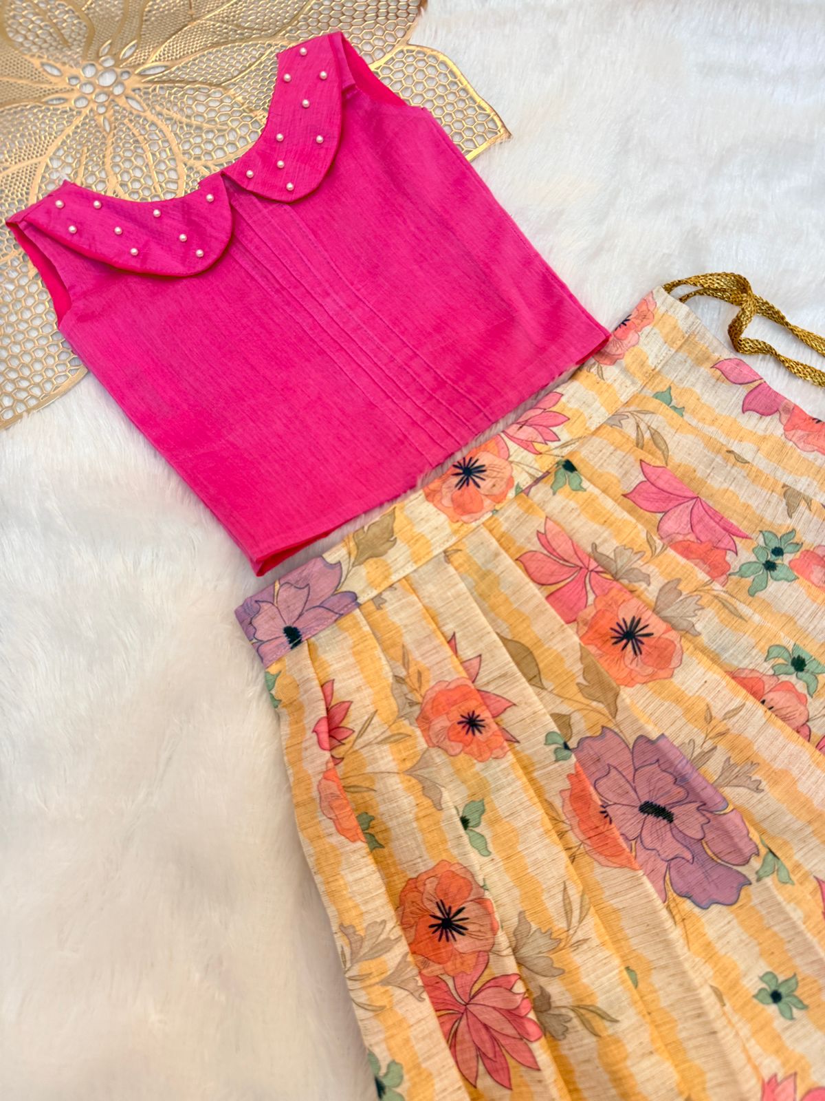 BABY BLOOM - U52-PINK FESTIVE SKIRT SET