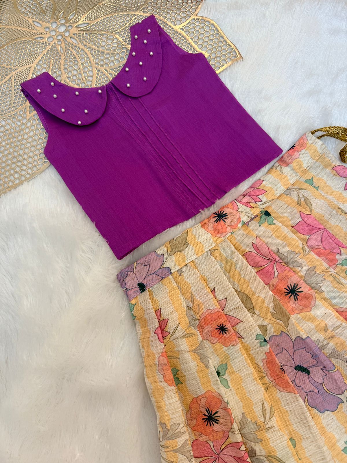 BABY BLOOM - U53-LAVENDER FESTIVE SKIRT SET