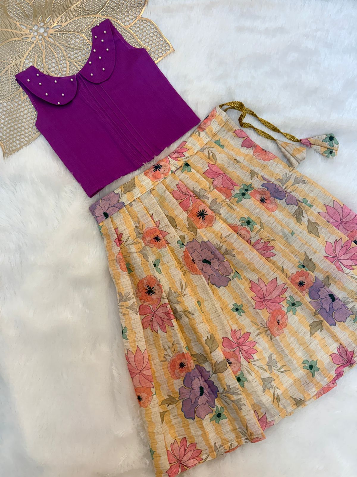 BABY BLOOM - U53-LAVENDER FESTIVE SKIRT SET