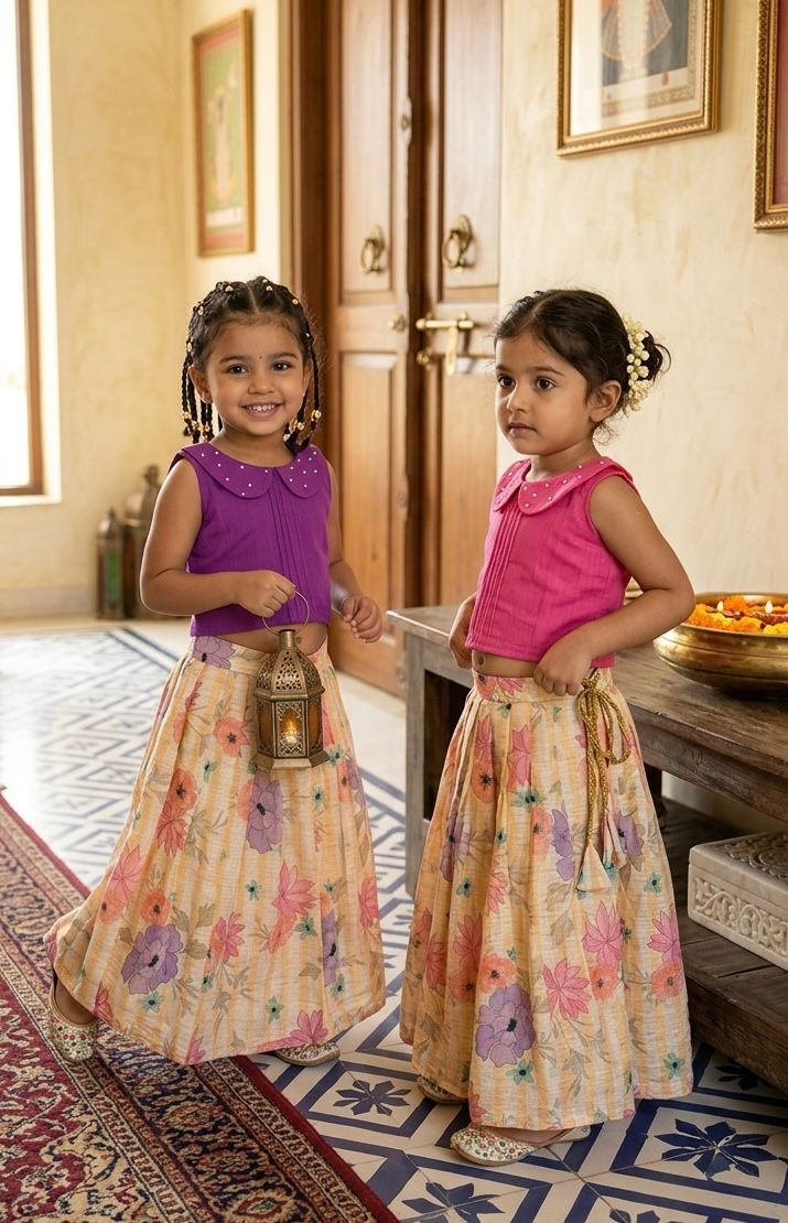 BABY BLOOM - U53-LAVENDER FESTIVE SKIRT SET