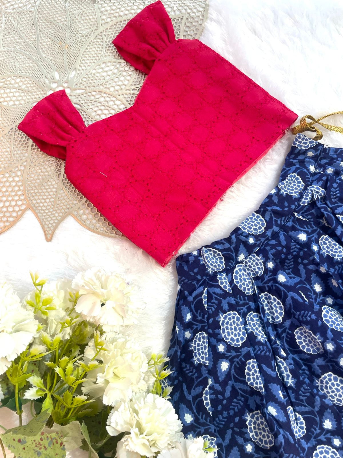 MEGA SALE-M65- PINK AND BLUE SKIRT SET