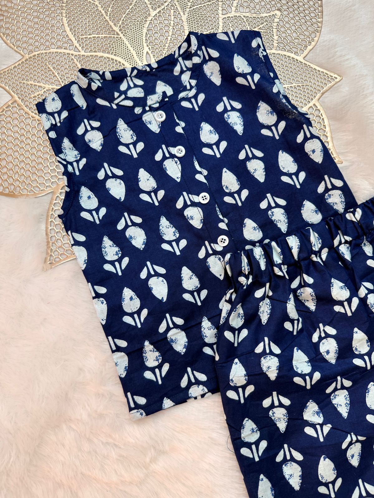 SUMMER -SC110-INDIGO COORD SET