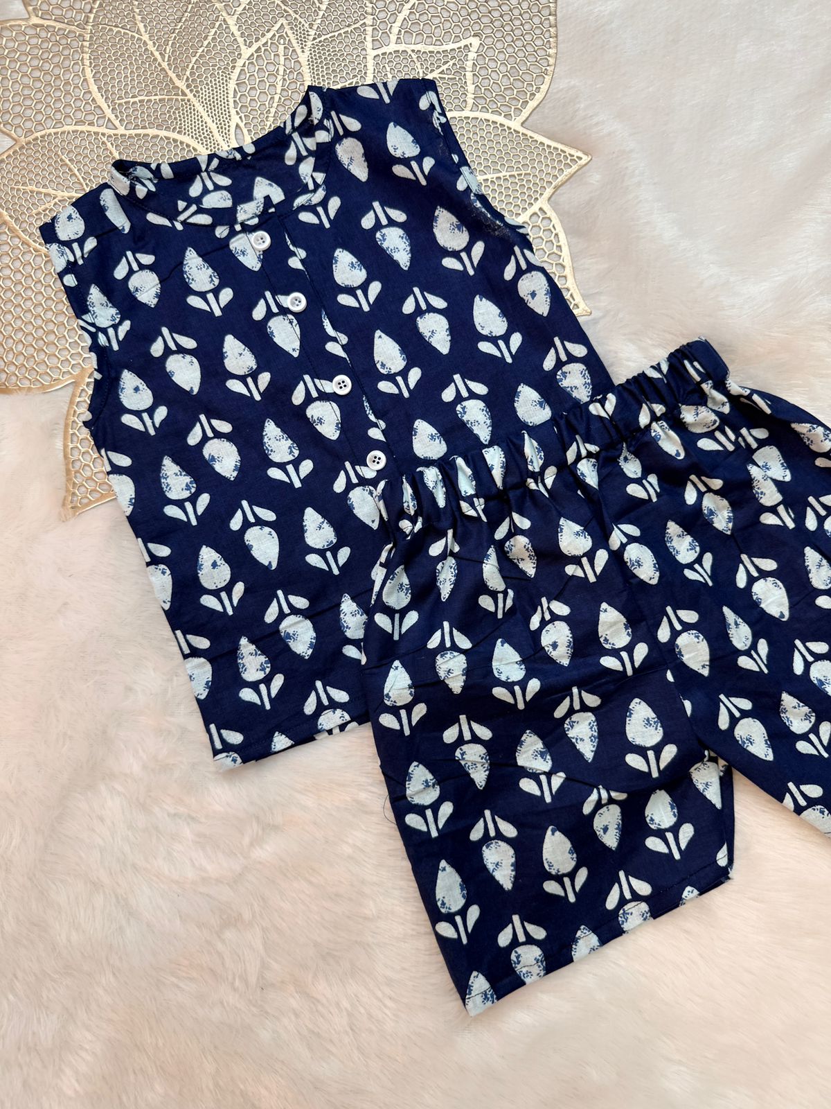 SUMMER -SC110-INDIGO COORD SET