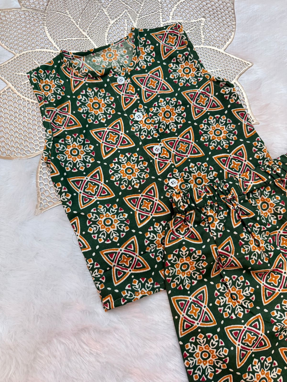 SUMMER -SC106- GREEN Ajrakh COORD SET