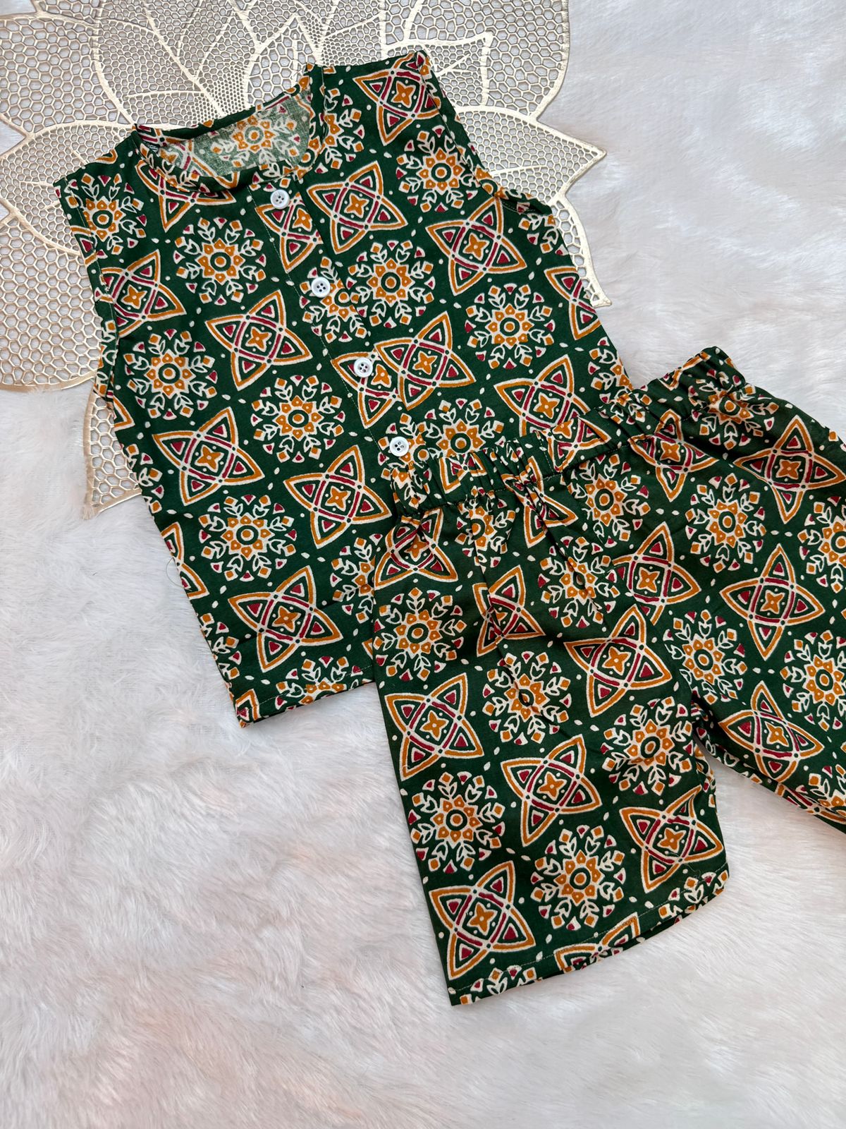 SUMMER -SC106- GREEN Ajrakh COORD SET