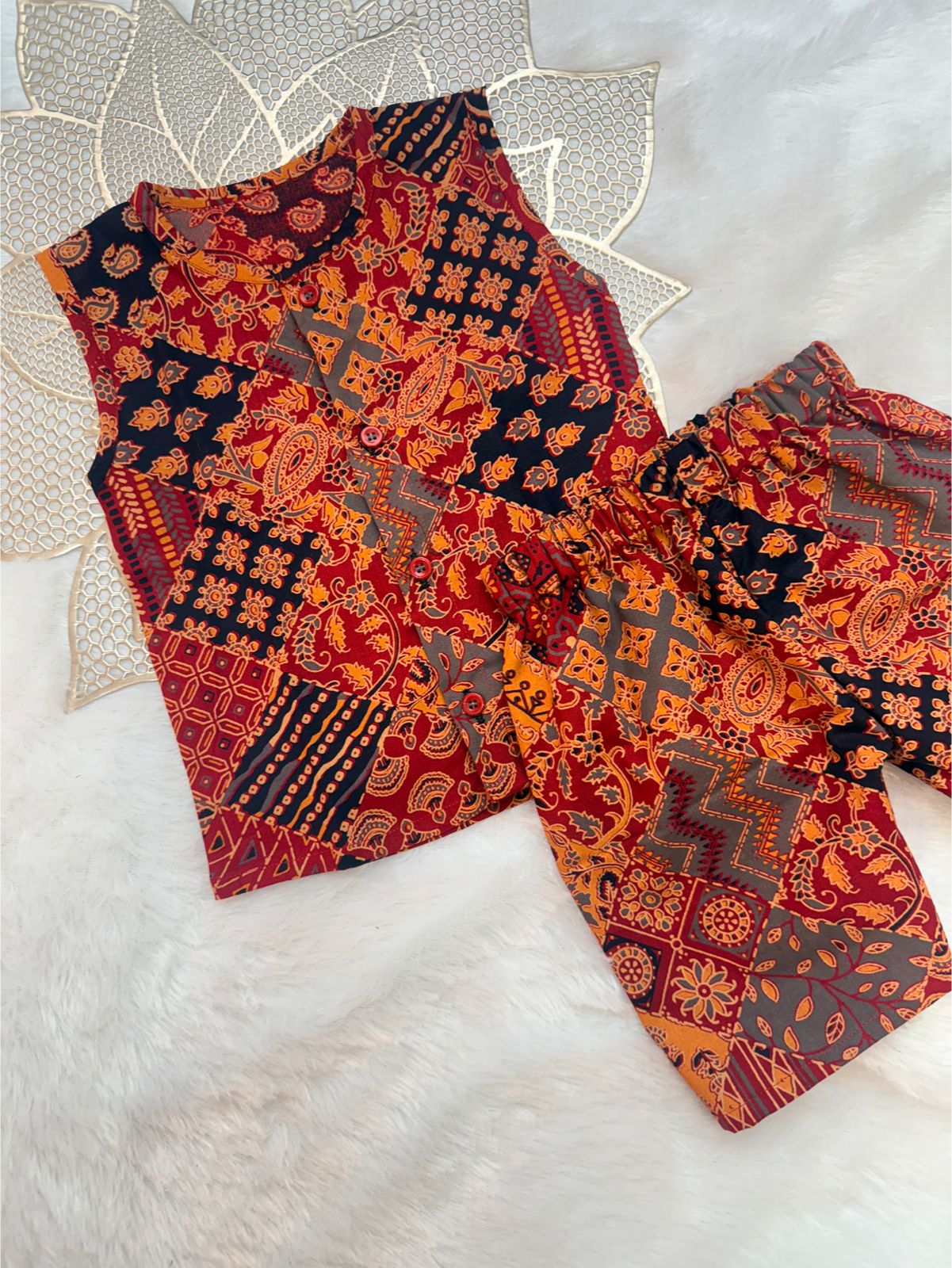 SUMMER -SC007- Multicolor Ajrakh COORD SET