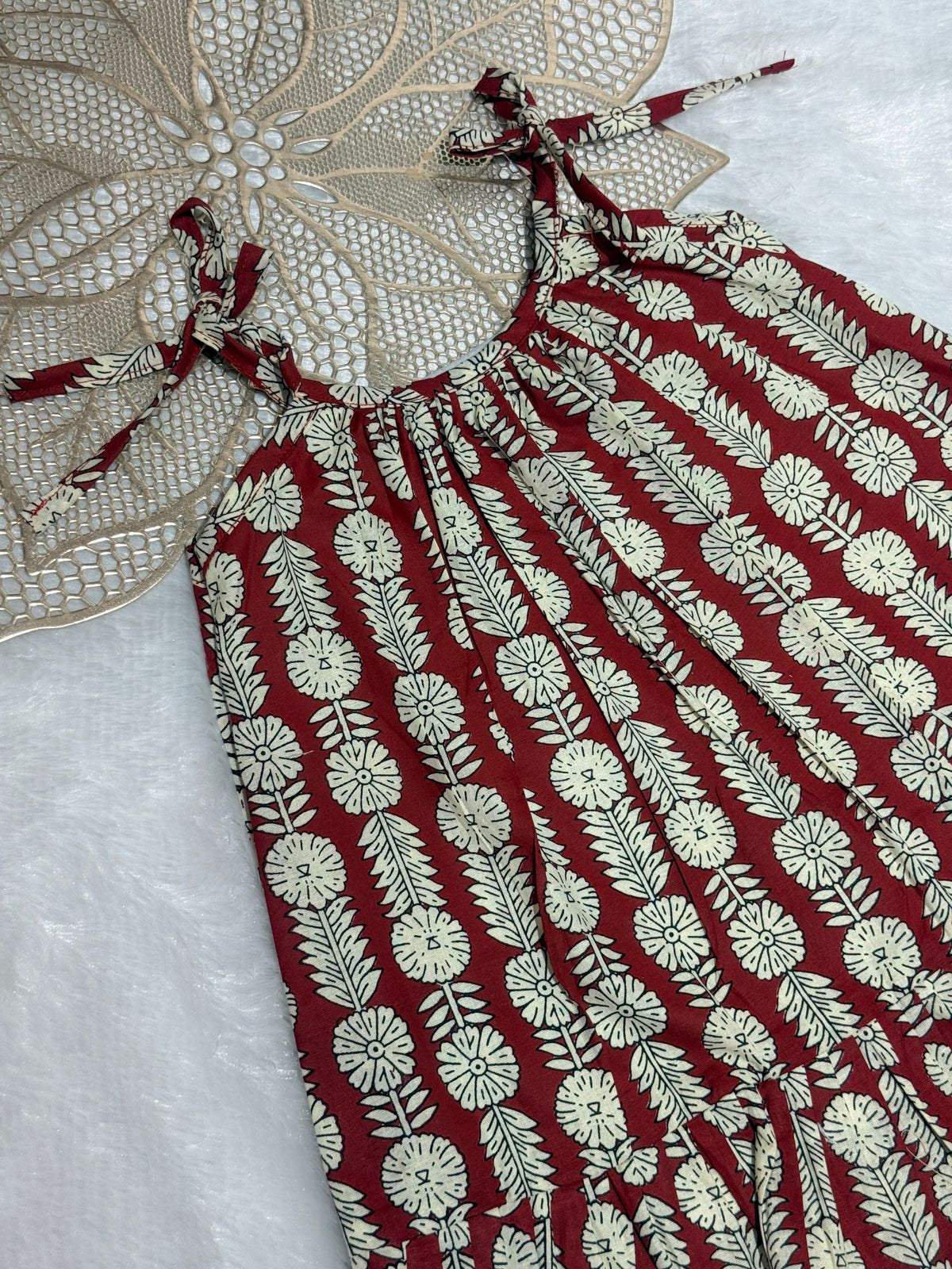 MINI GLOW- SC403- DEEP MAROON MINIGLOW FROCK