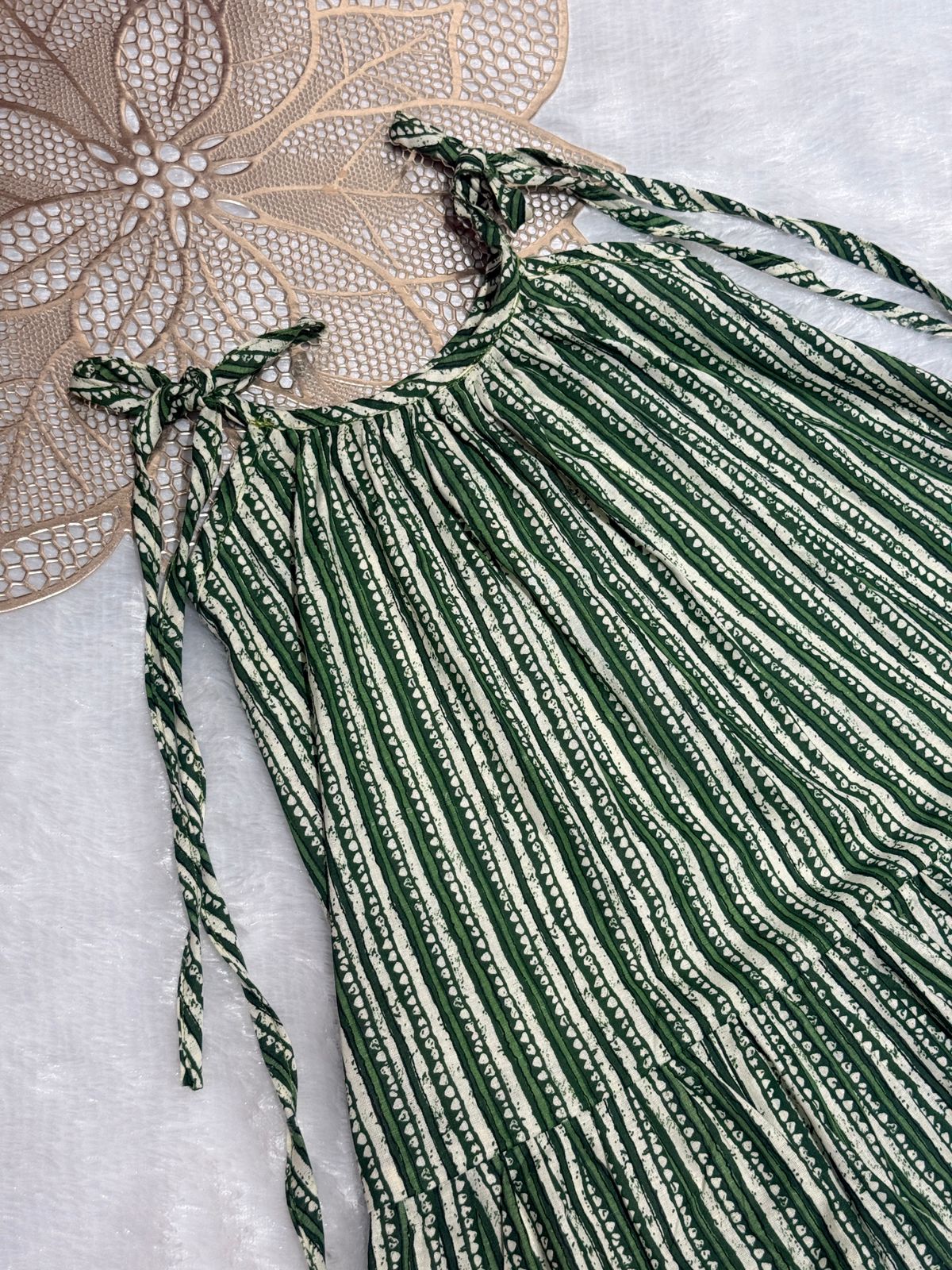 MINI GLOW- SC410- GREEN STRIPED FROCK