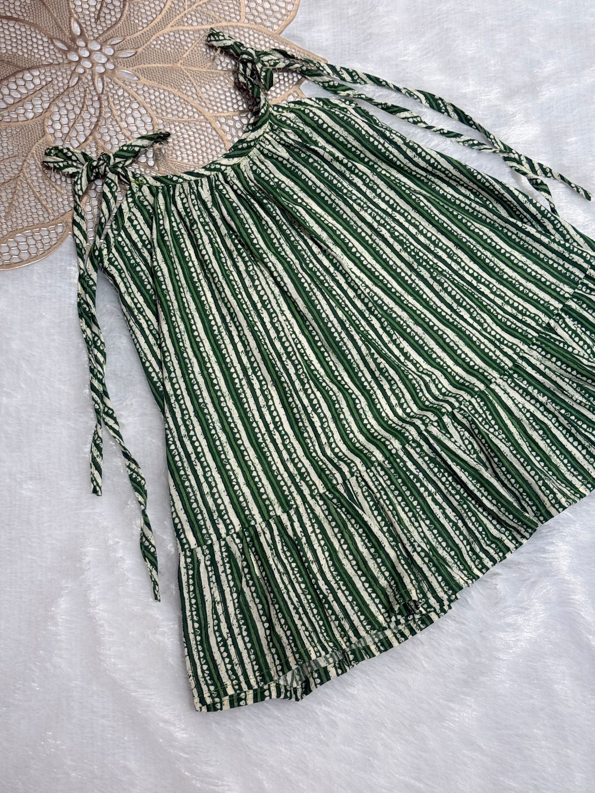 MINI GLOW- SC410- GREEN STRIPED FROCK
