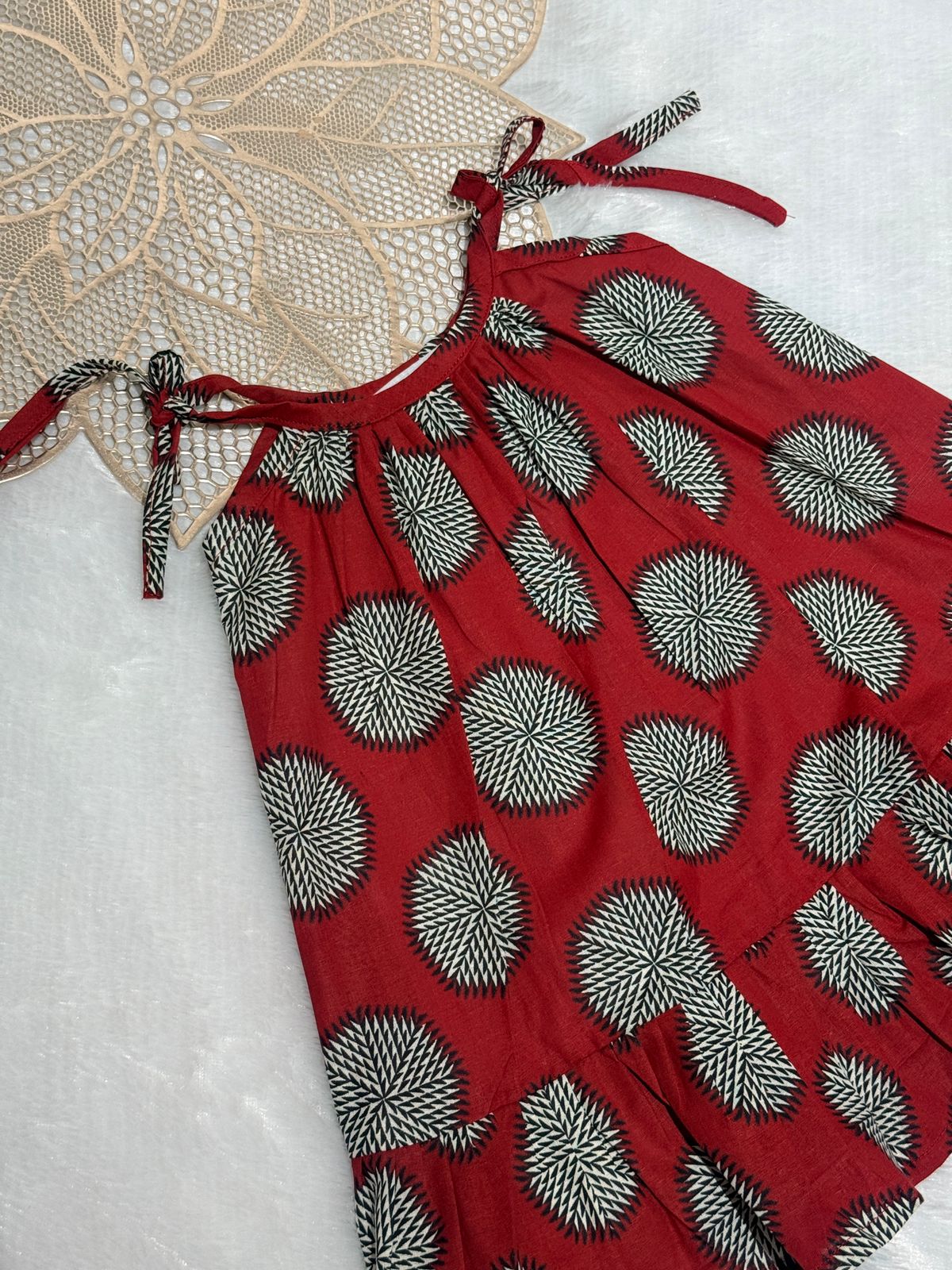 MINI GLOW- SC409- RED FLOWER FROCK