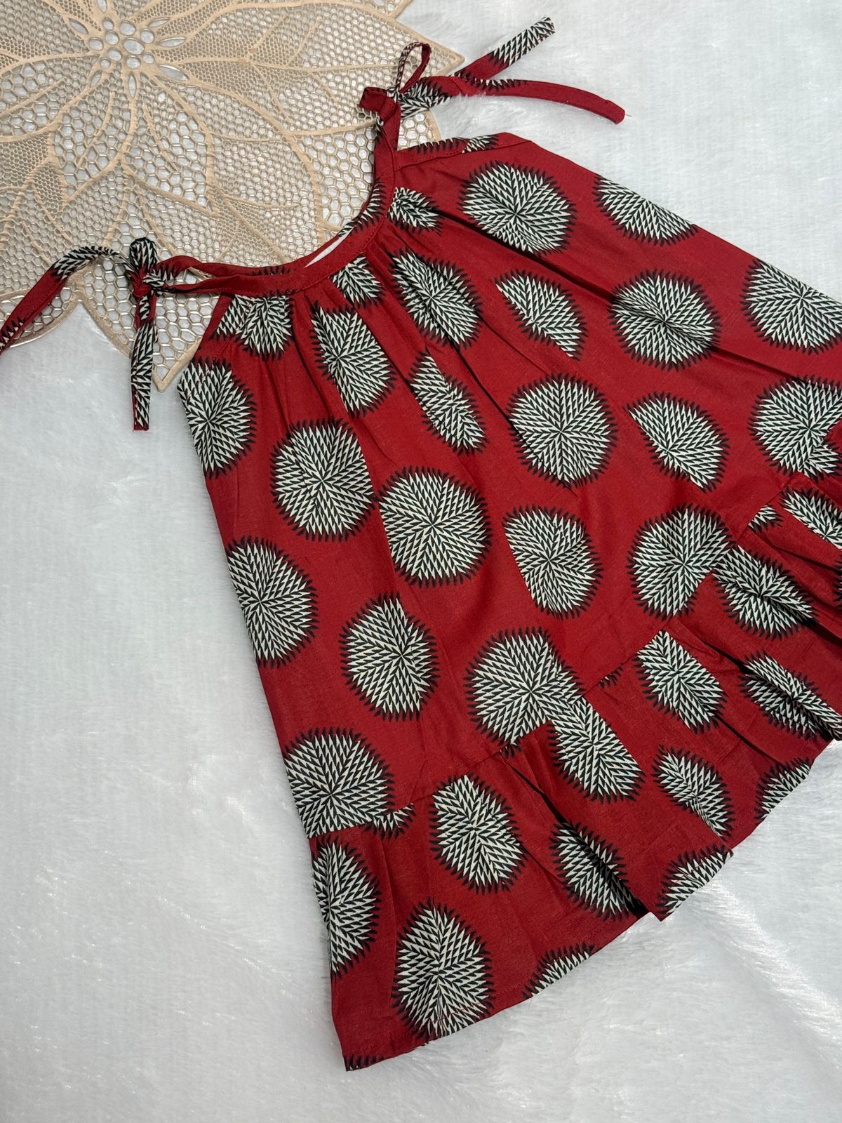 MINI GLOW- SC409- RED FLOWER FROCK