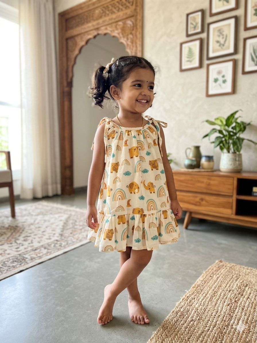 MINI GLOW- SC411- YELLOW ELEPHANT FROCK