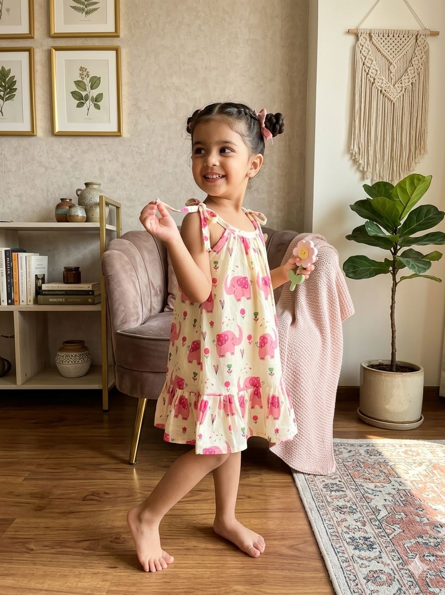 MINI GLOW- SC413- PINK ELEPHANT FROCK
