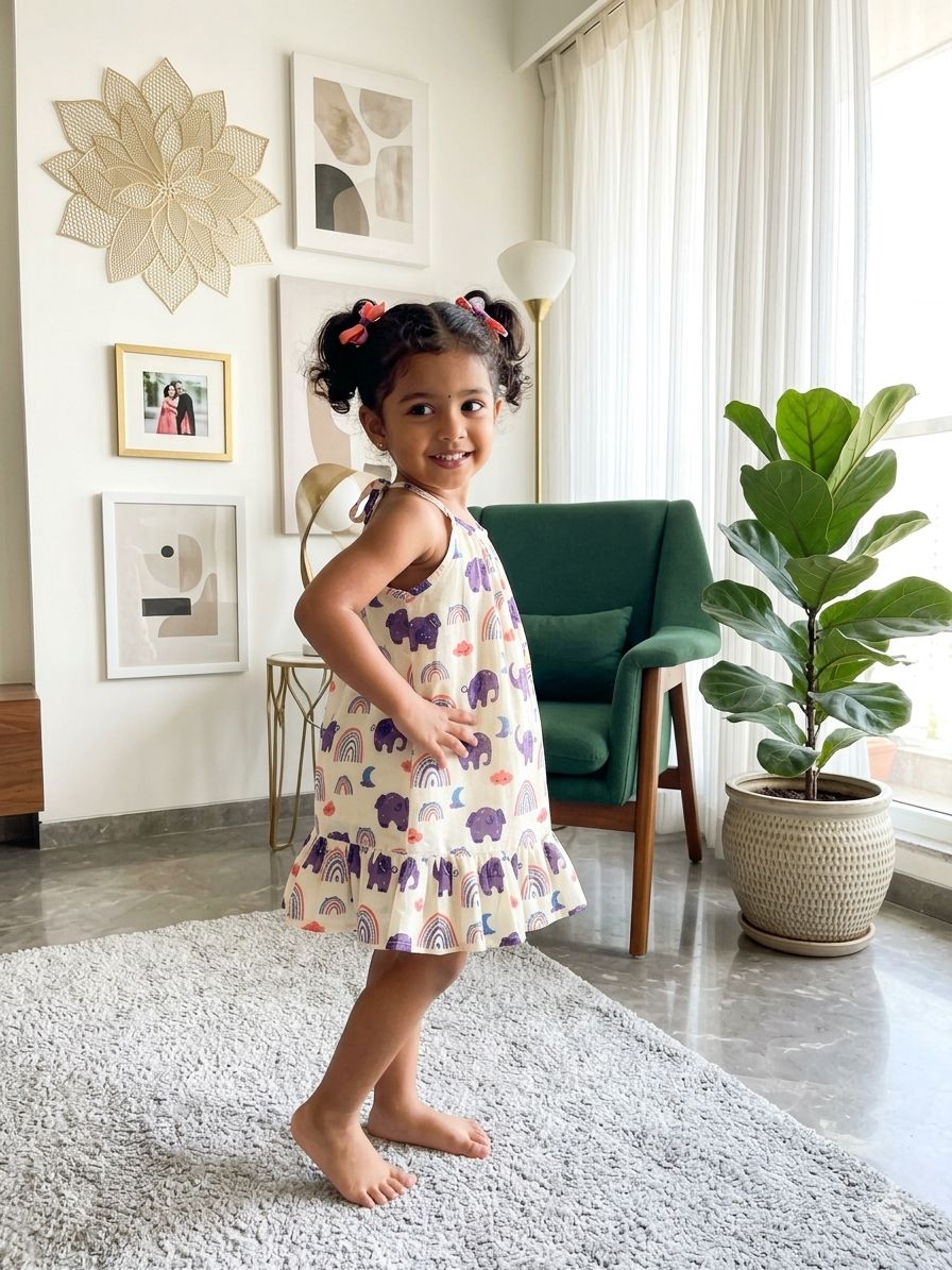 MINI GLOW- SC412- VIOLET ELEPHANT FROCK