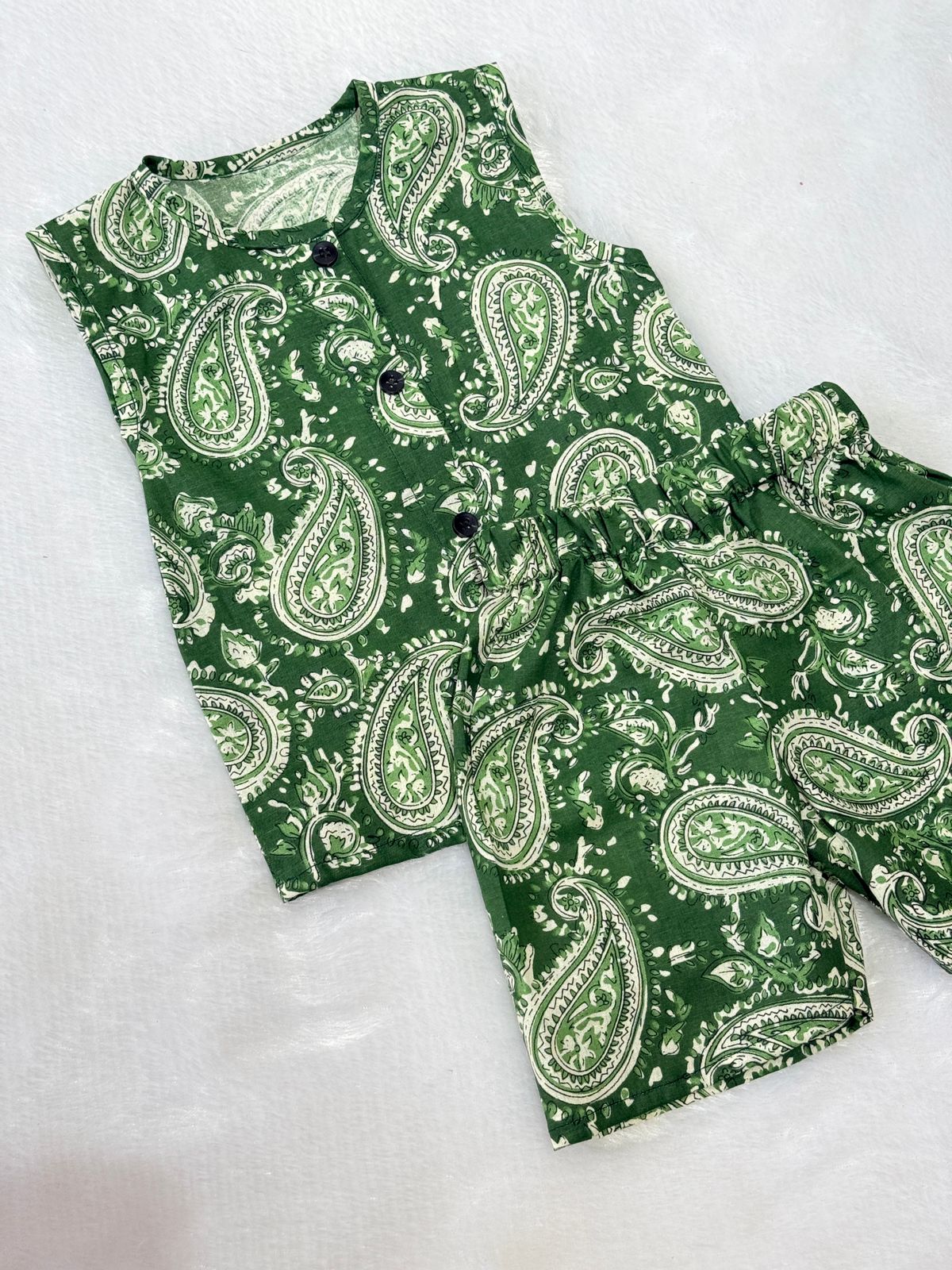DAILY PLAY-SC502-GREEN PAISLEY SUMMER COORD SET