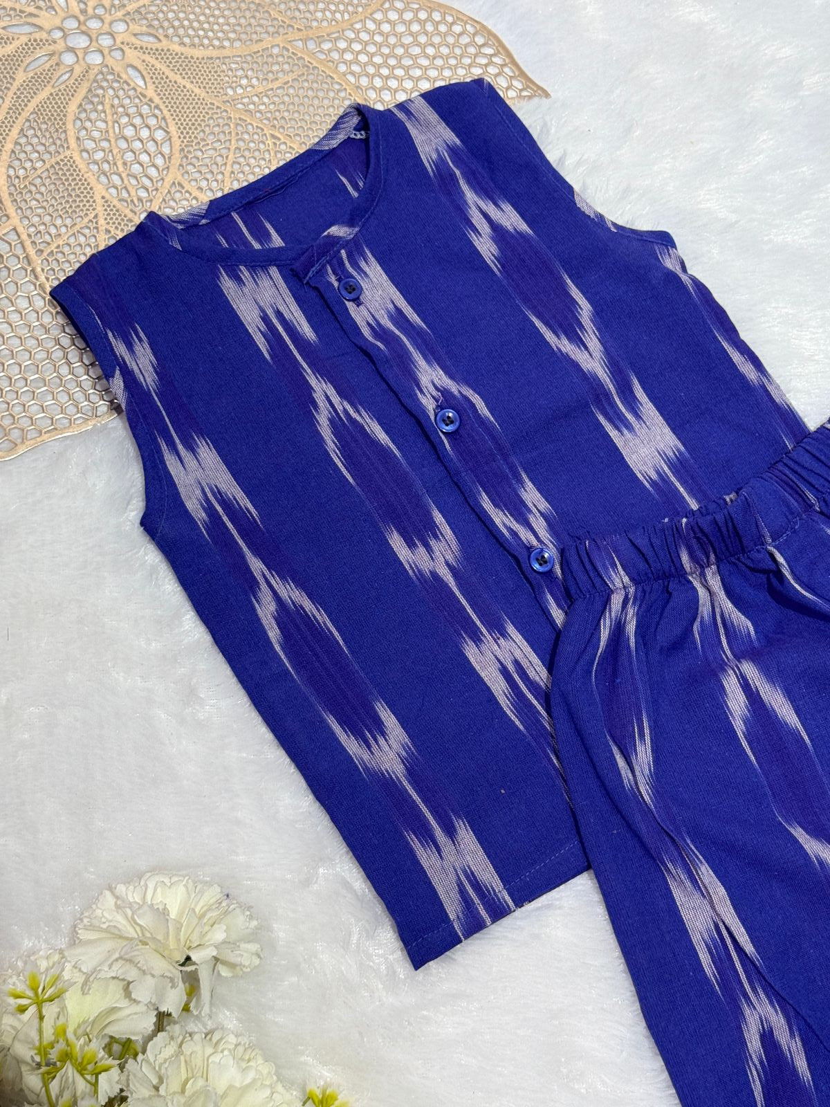 SUMMER -SC704- INDIGO IKKAT COORD SET