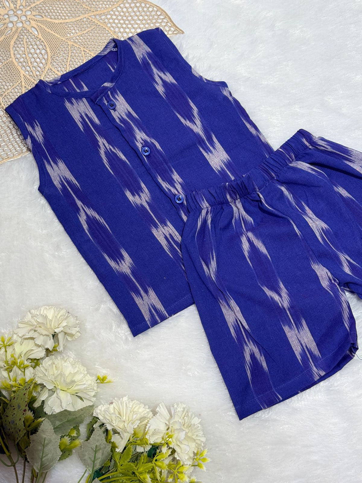 SUMMER -SC704- INDIGO IKKAT COORD SET