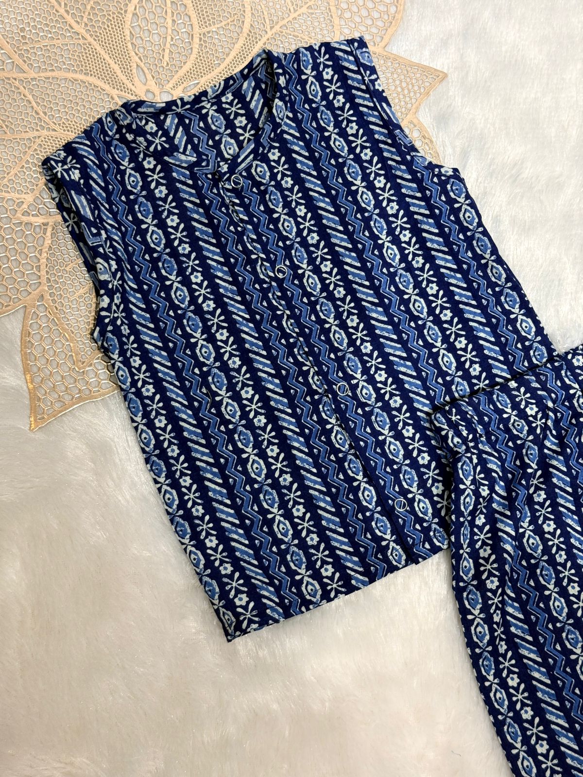 DAILY PLAY -SC801-INDIGO STRIPES UNISEX COORD SET