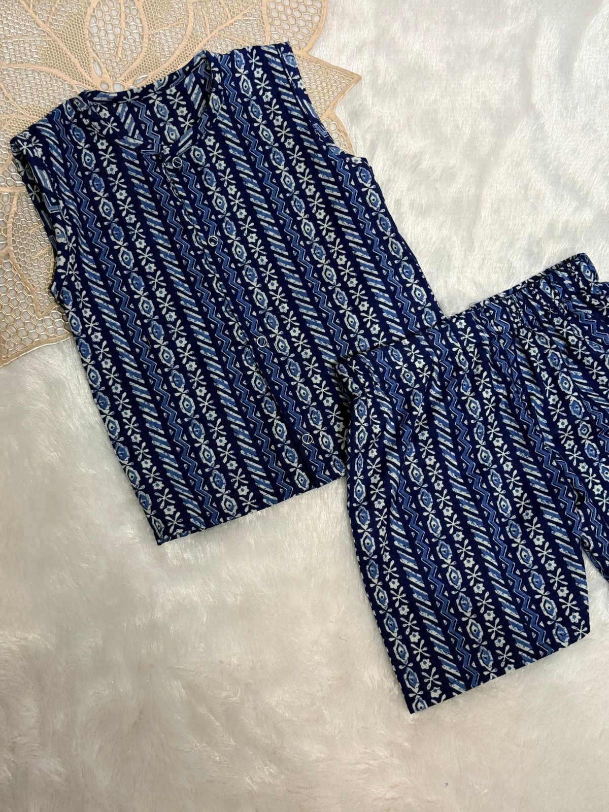 DAILY PLAY -SC801-INDIGO STRIPES UNISEX COORD SET
