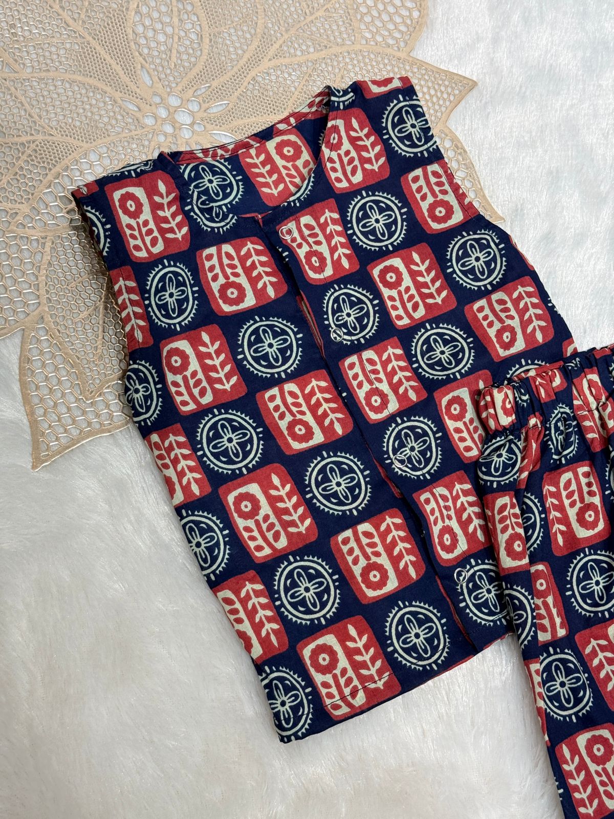 DAILY PLAY -SC802-NAVY CHECK UNISEX COORD SET