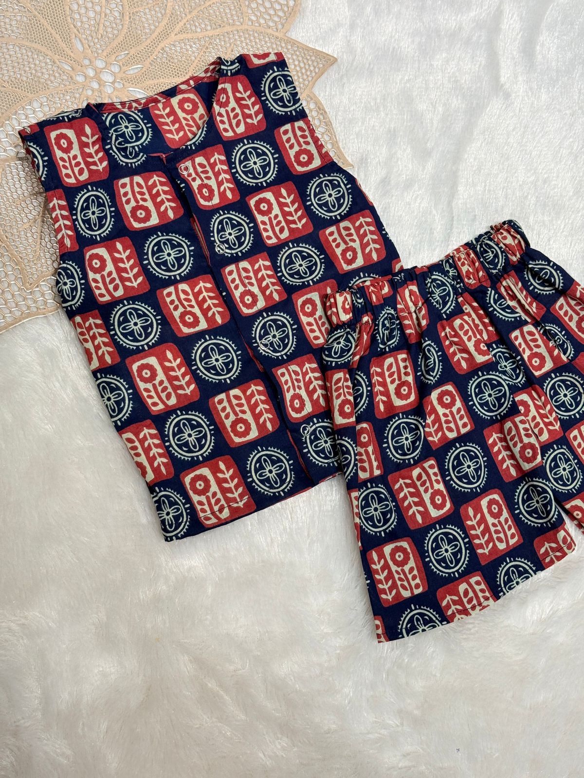 DAILY PLAY -SC802-NAVY CHECK UNISEX COORD SET