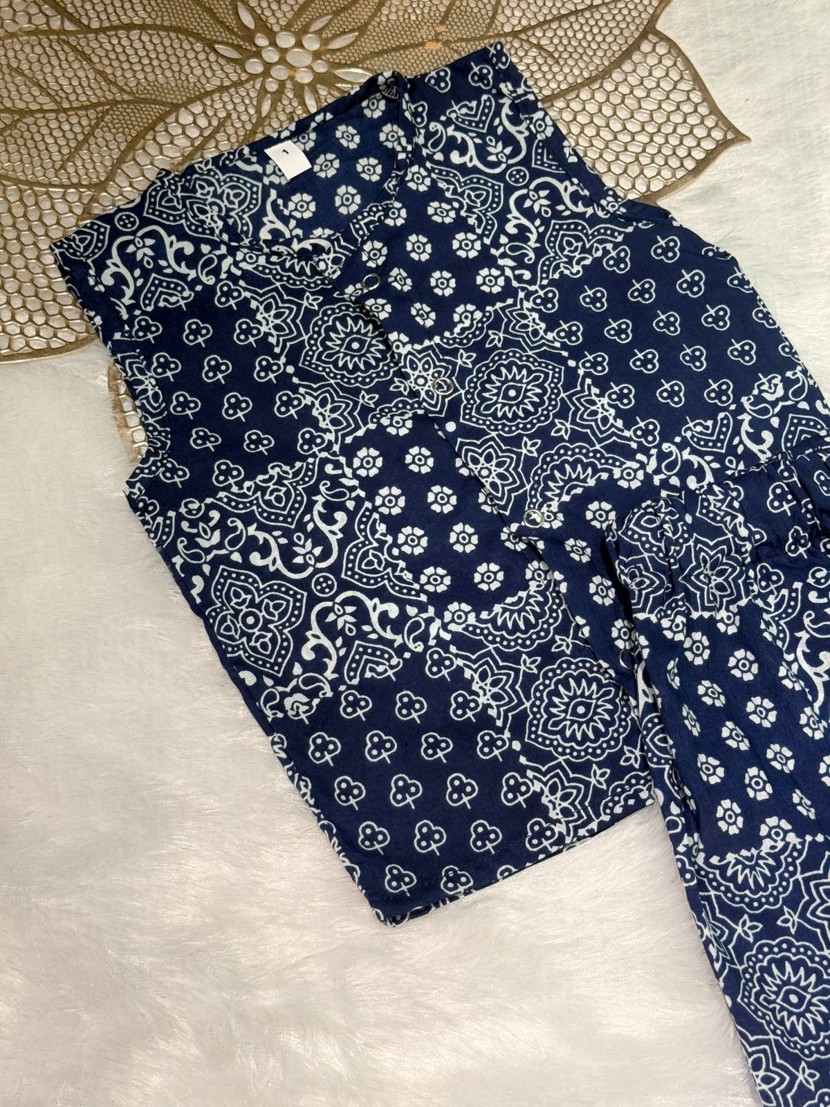 DAILY PLAY -NSC009-BLUE INDIGO PATCH COORDSET