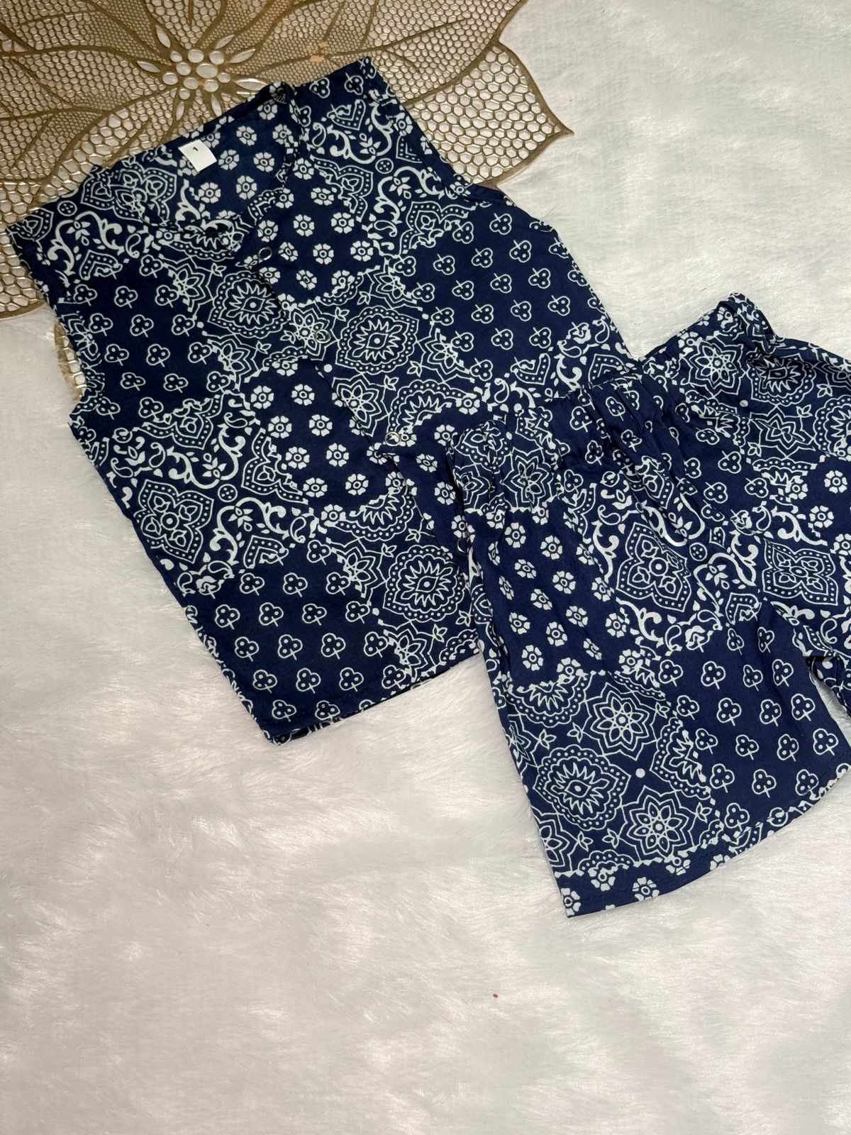 DAILY PLAY -NSC009-BLUE INDIGO PATCH COORDSET