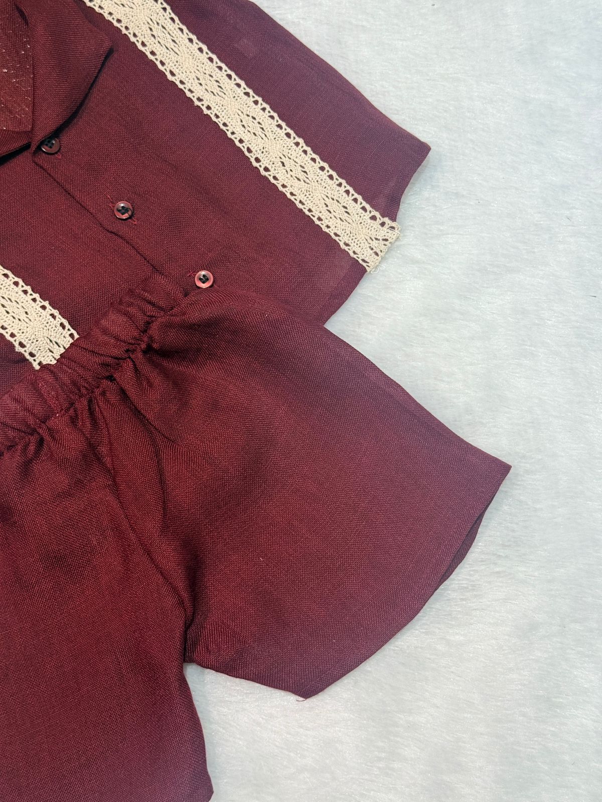 DAILY PLAY- NSC017-MAROON LACE CO-ORD SET