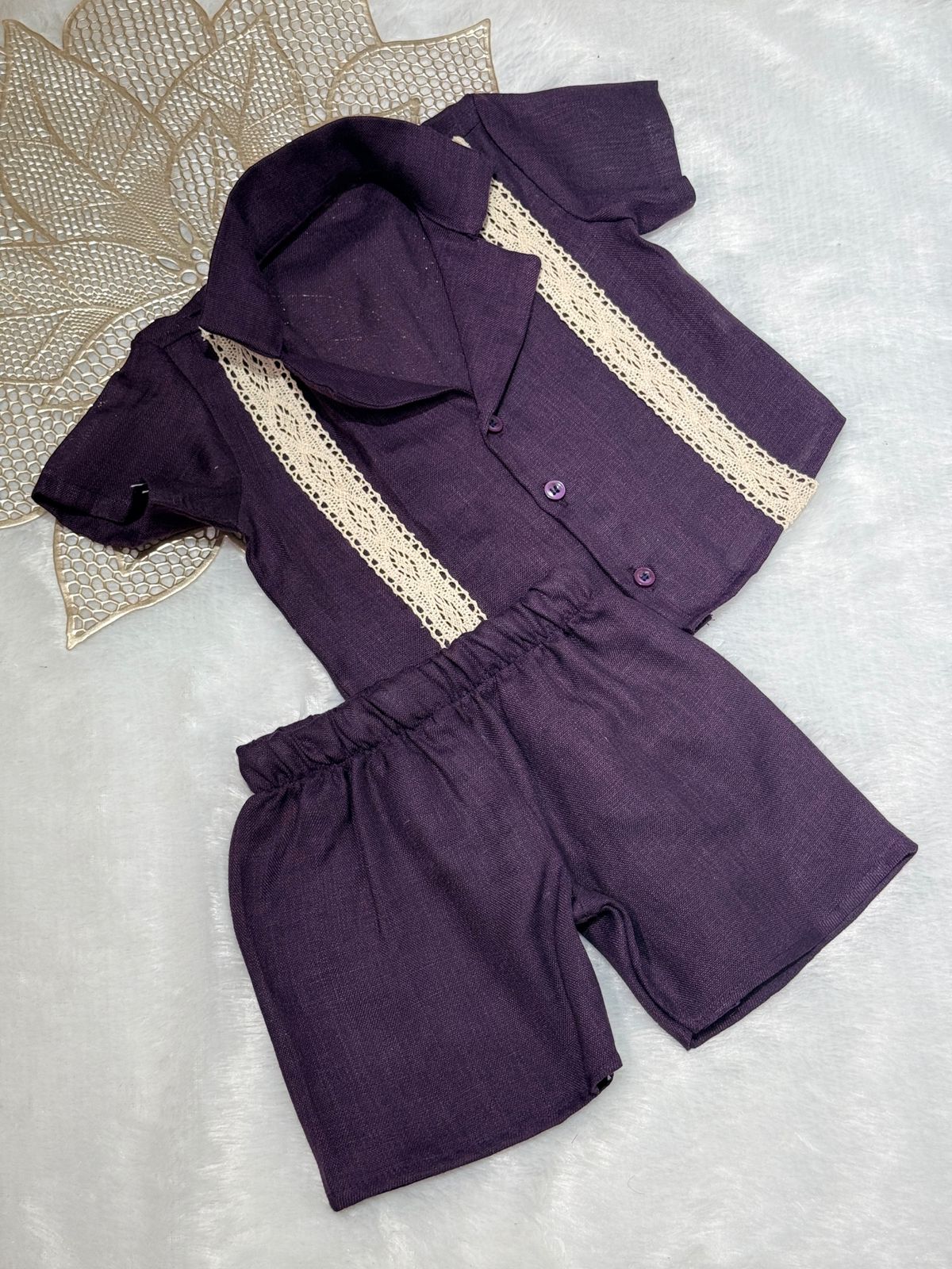 DAILY PLAY- NSC016-WINE LACE CO-ORD SET