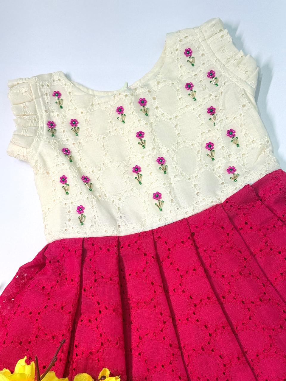 SUNBLUSH- SC911- PINK AND WHITE LILY FROCK