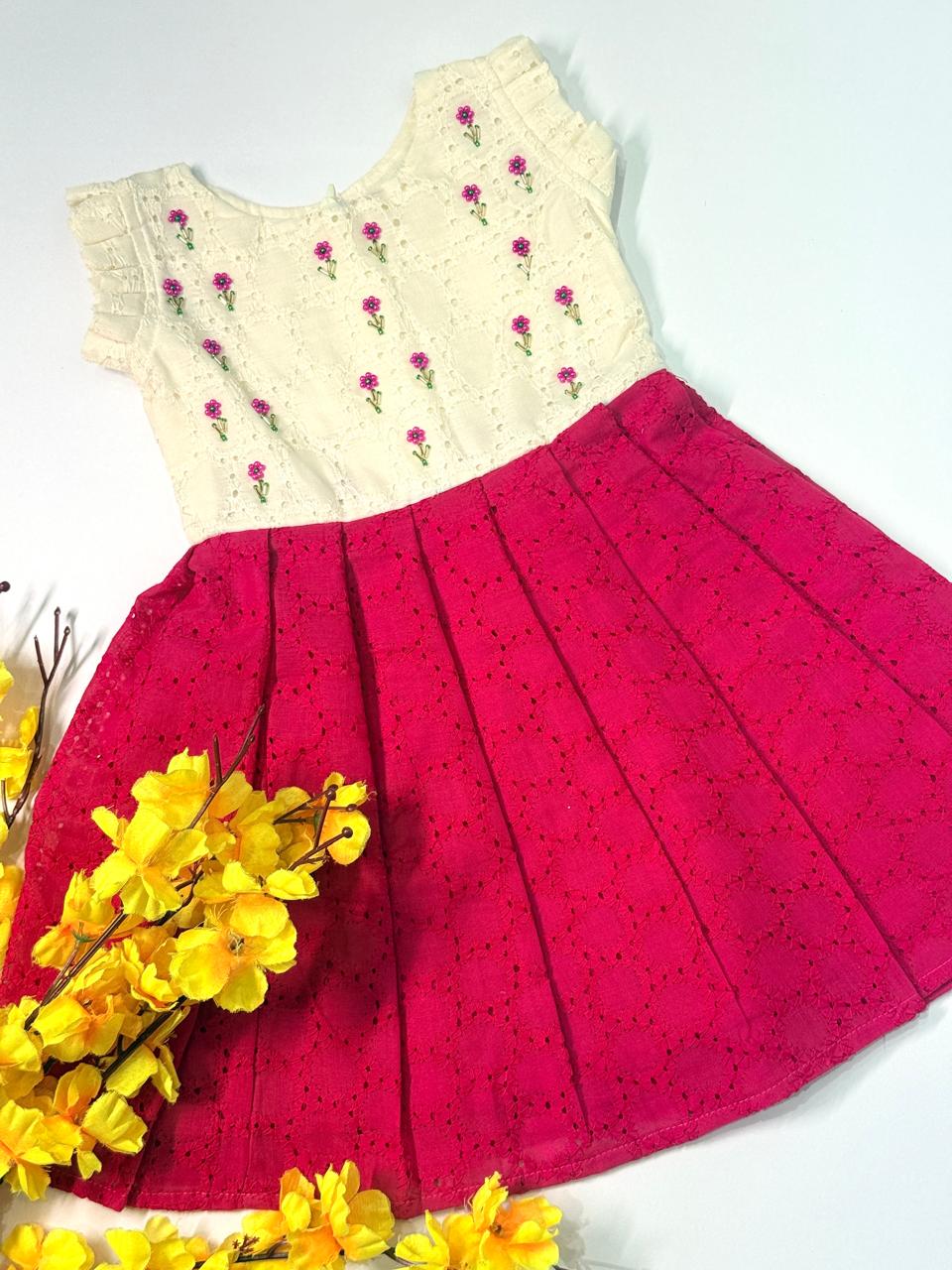 SUNBLUSH- SC911- PINK AND WHITE LILY FROCK