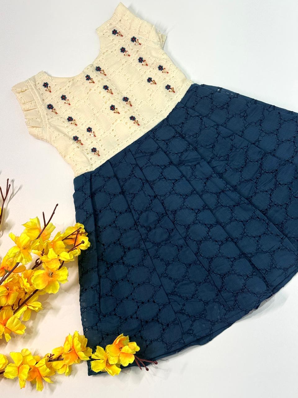 SUNBLUSH- SC912- BLUE AND WHITE LILY FROCK
