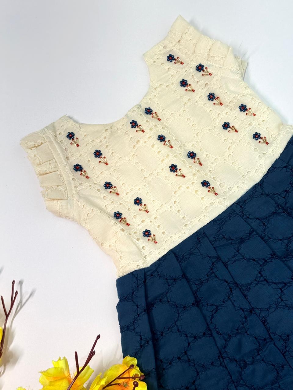 SUNBLUSH- SC912- BLUE AND WHITE LILY FROCK