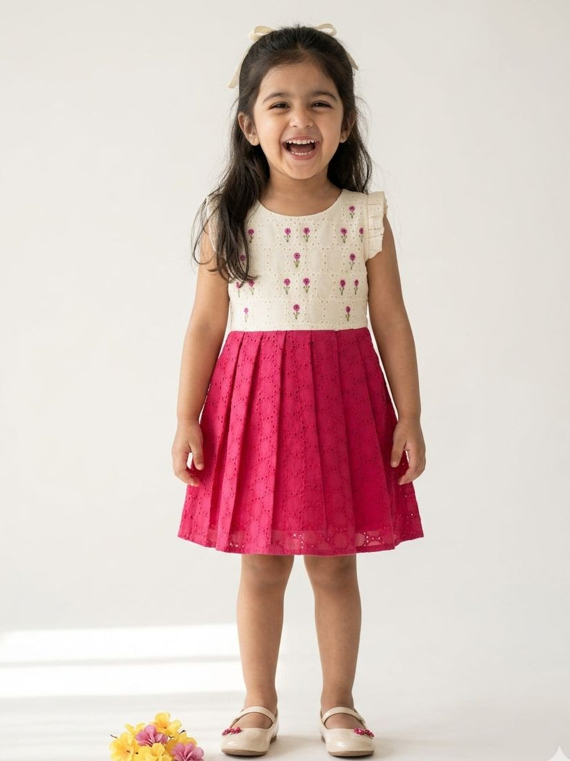 SUNBLUSH- SC911- PINK AND WHITE LILY FROCK