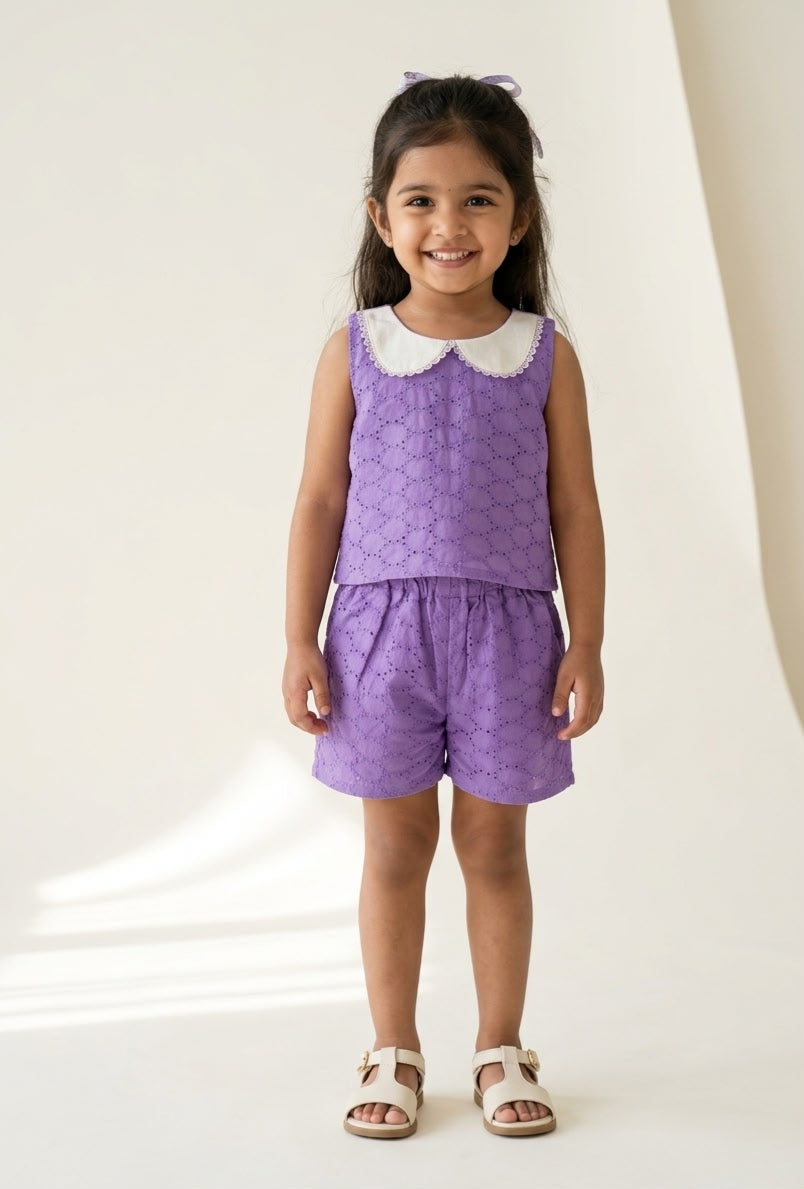 WONDERLAND- NY003 LAVENDER Hakoba Co-ord Set