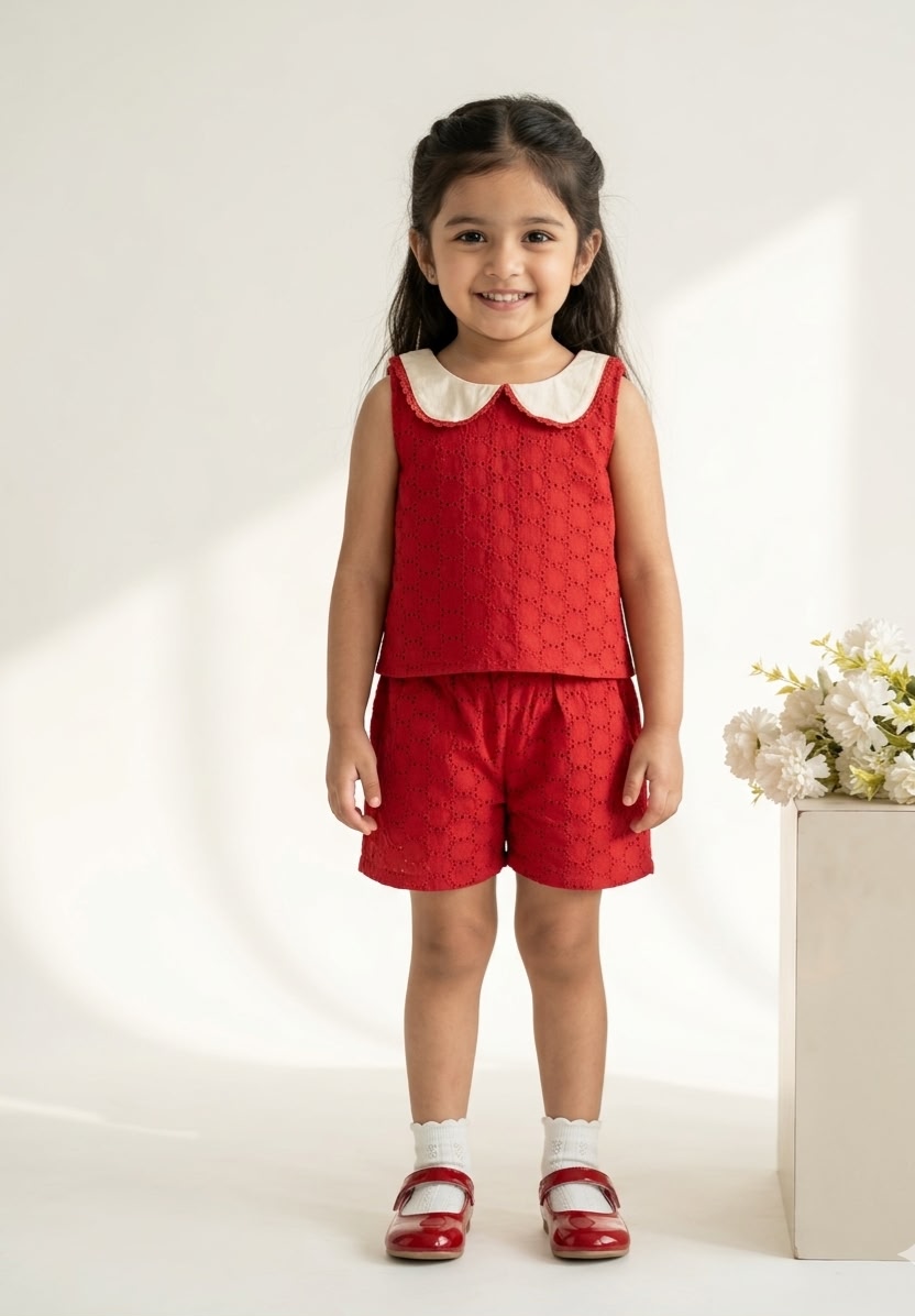 WONDERLAND- NY001 RED Hakoba Co-ord Set