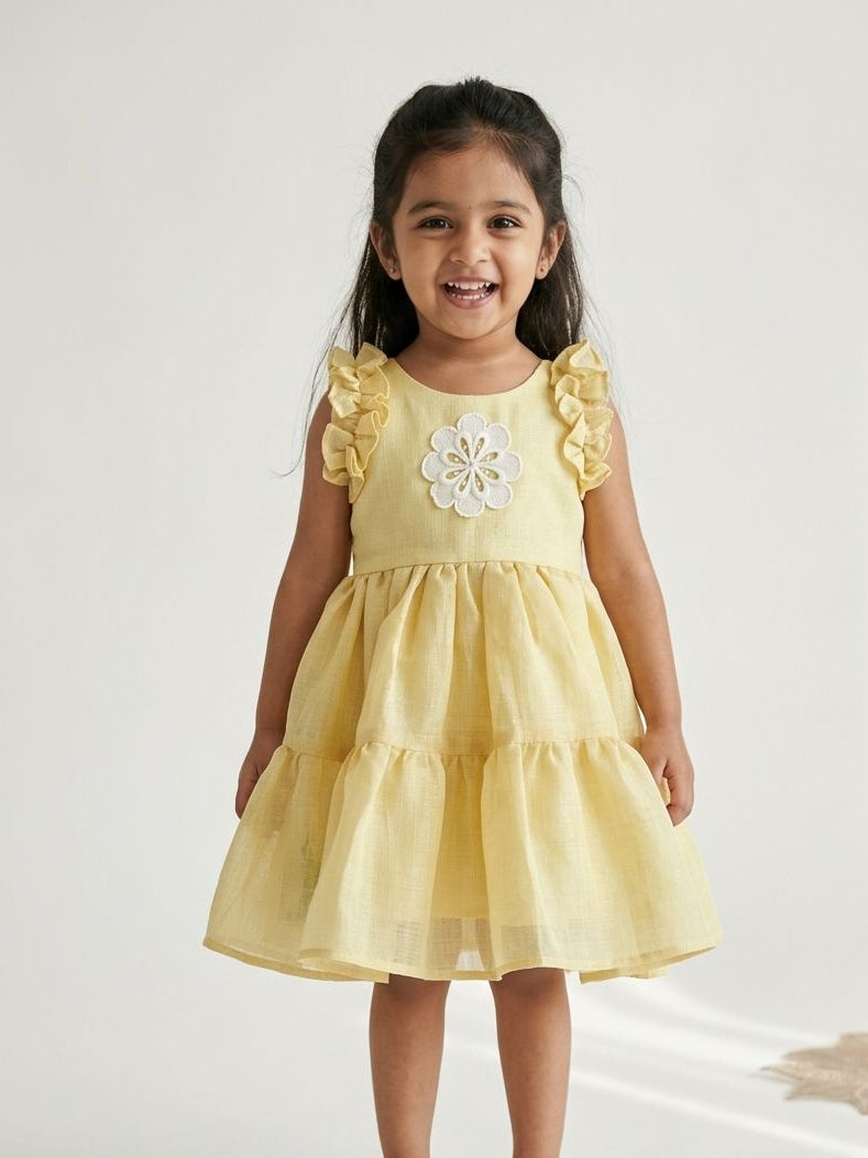 SUNBLUSH- NY006- YELLOW TISSUE FROCK