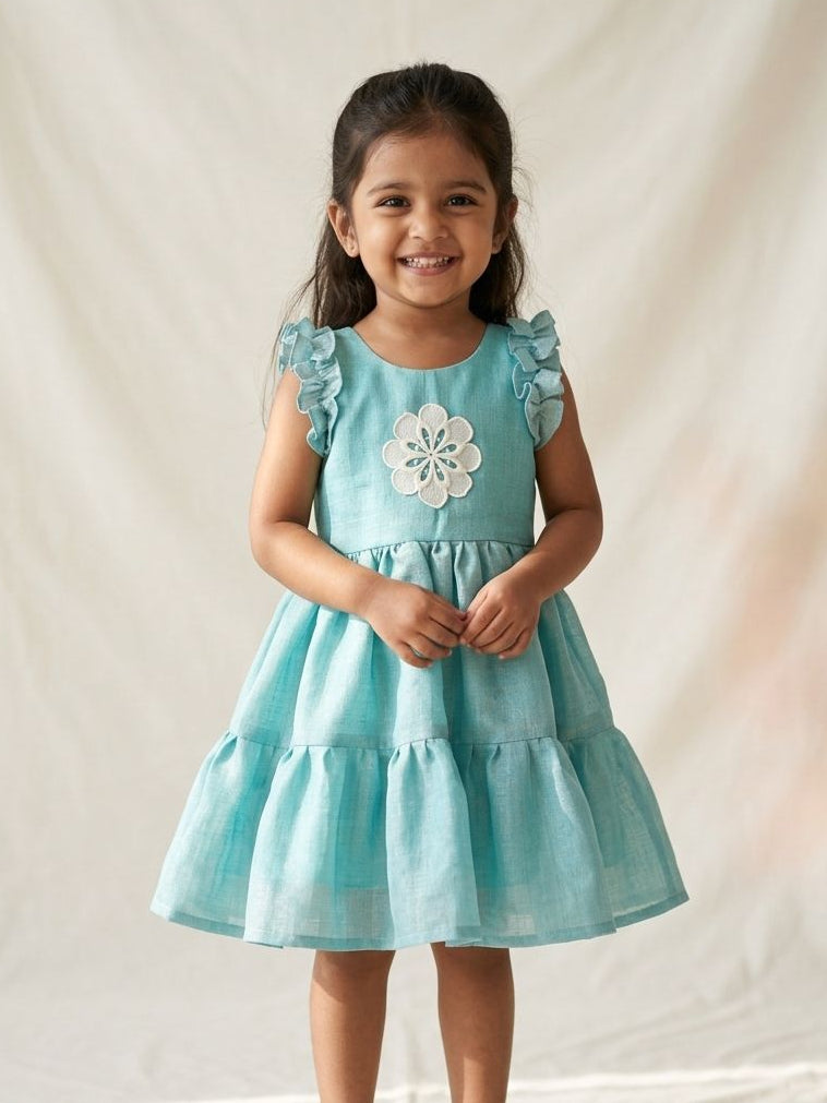 SUNBLUSH- NY005- BLUE TISSUE FROCK