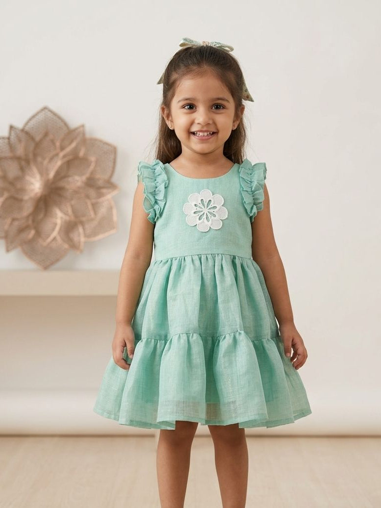 SUNBLUSH- NY008- GREEN TISSUE FROCK
