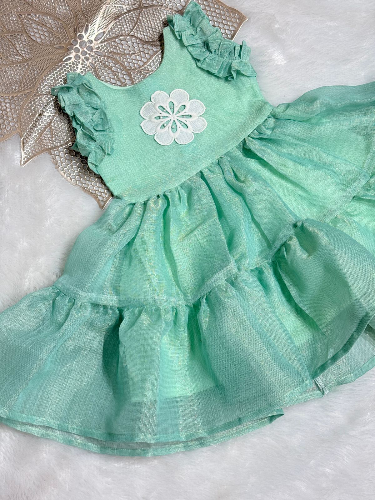SUNBLUSH- NY008- GREEN TISSUE FROCK