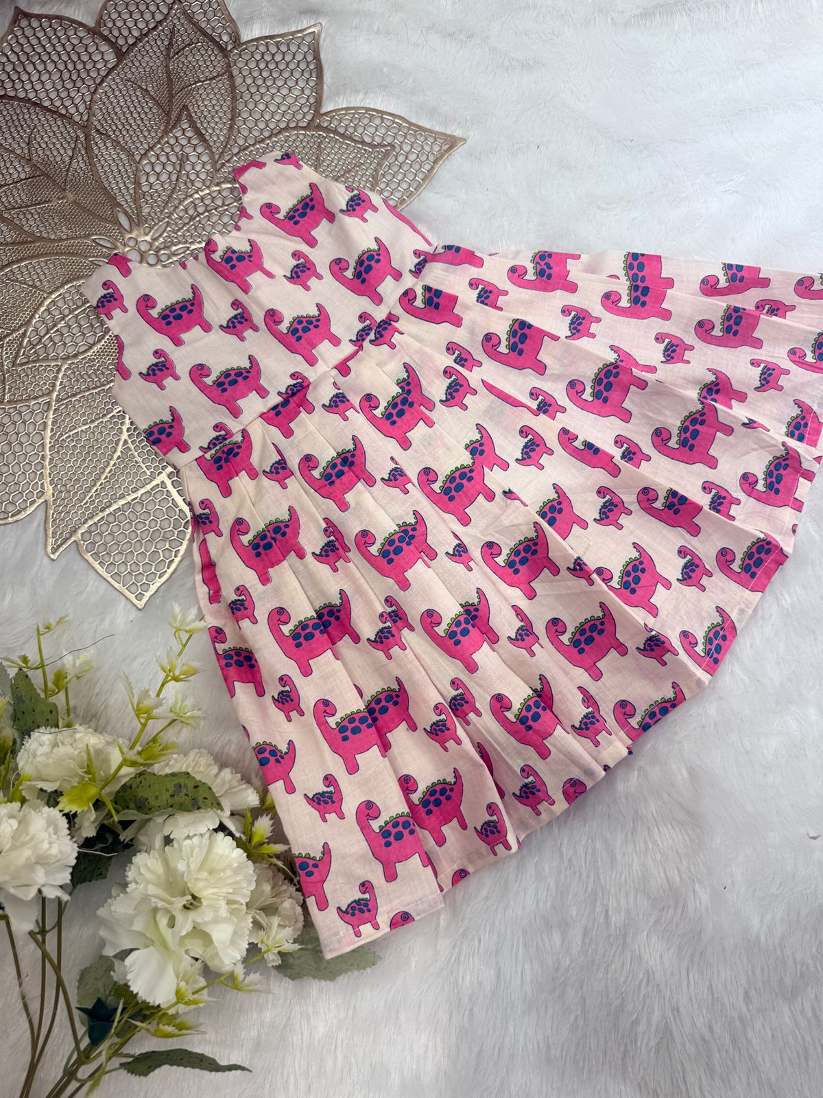 SUMMER-SC204-PINK DINO FROCK