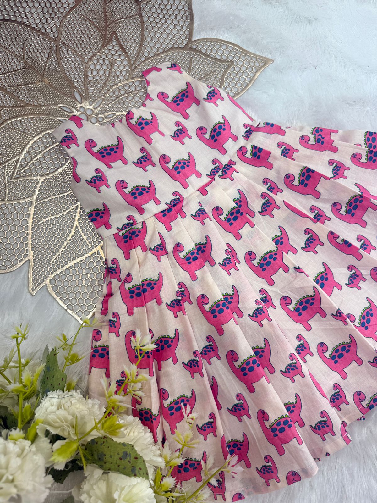 SUMMER-SC204-PINK DINO FROCK