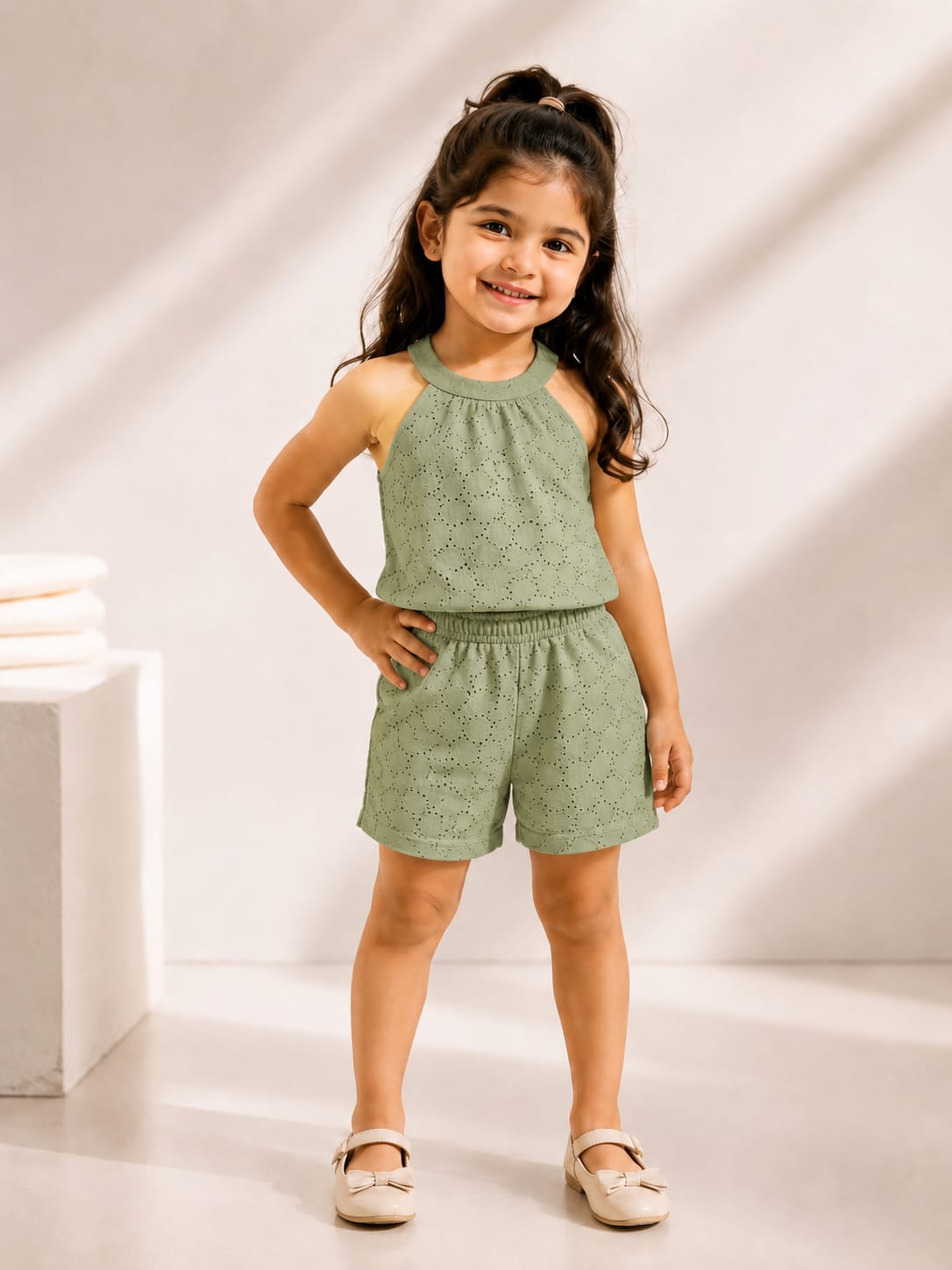 WONDERLAND- NY006 OLIVE GREEN Hakoba Co-ord Set